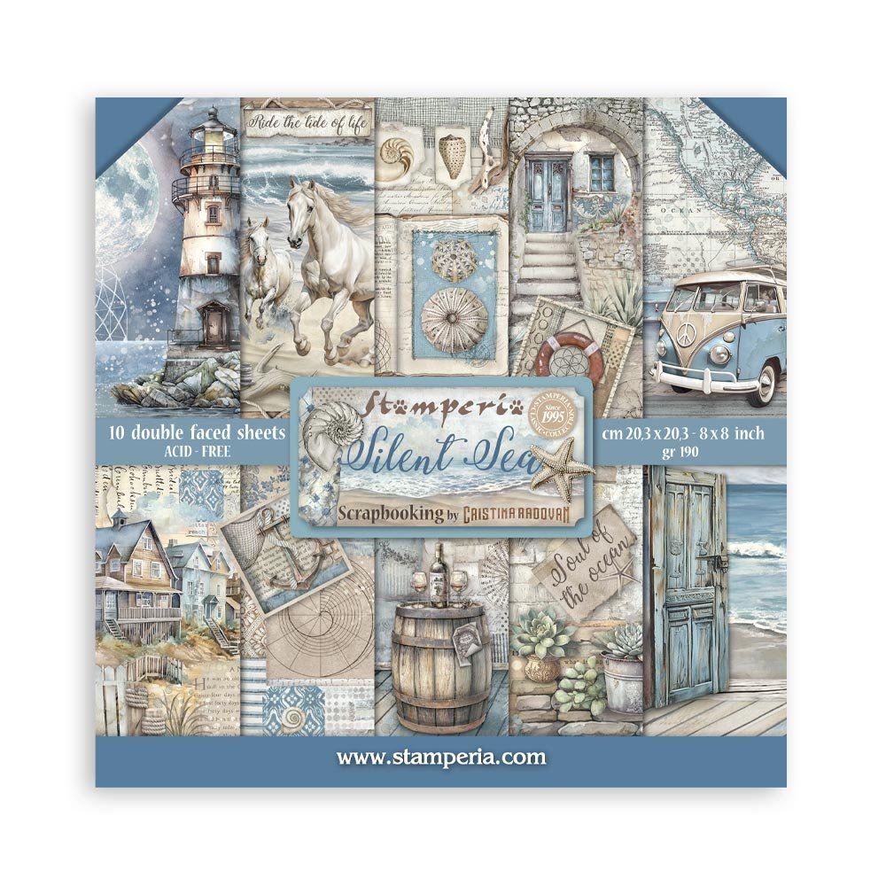 Blocco di Carte Scrap Silent Sea cm 20 X 20