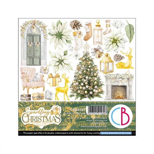 Blocco di Carte Scrap Sparkling Christmas cm 15 x 15