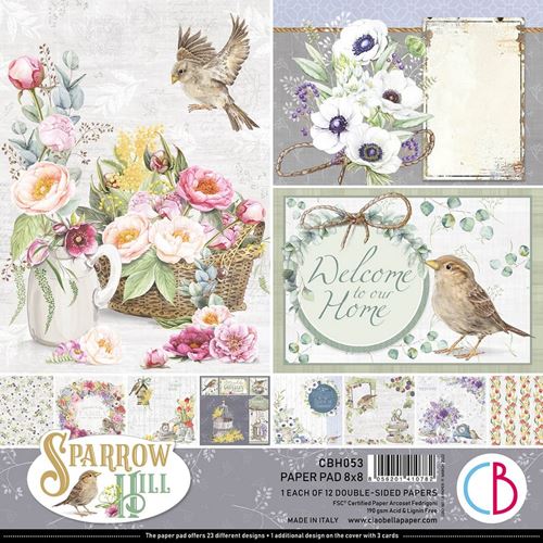 Blocco di Carte Scrap Sparrow Hill cm 20 x 20