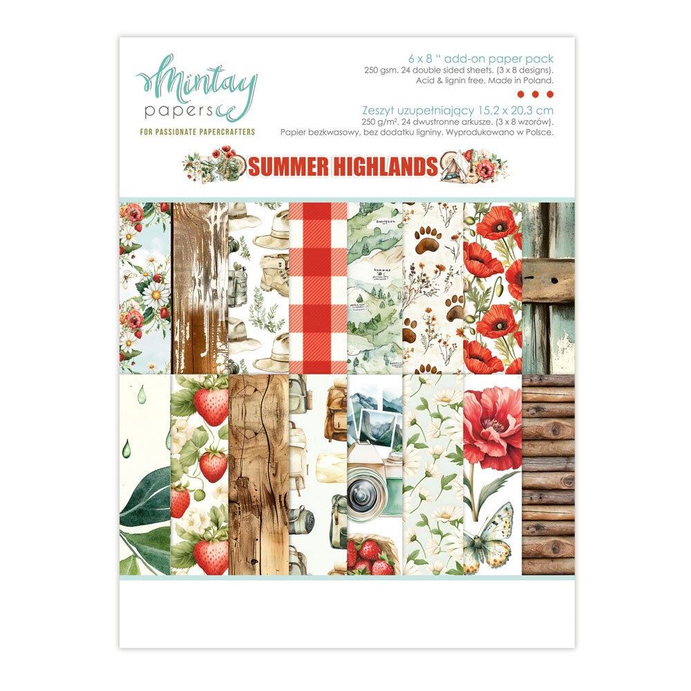 Blocco di Carte Scrap Summer Highlands cm 15 X 20 Add On