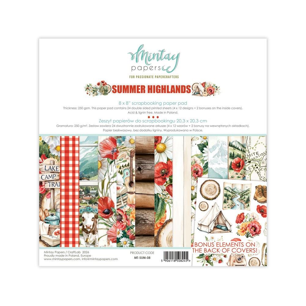 Blocco di Carte Scrap Summer Highlands cm 20 x 20