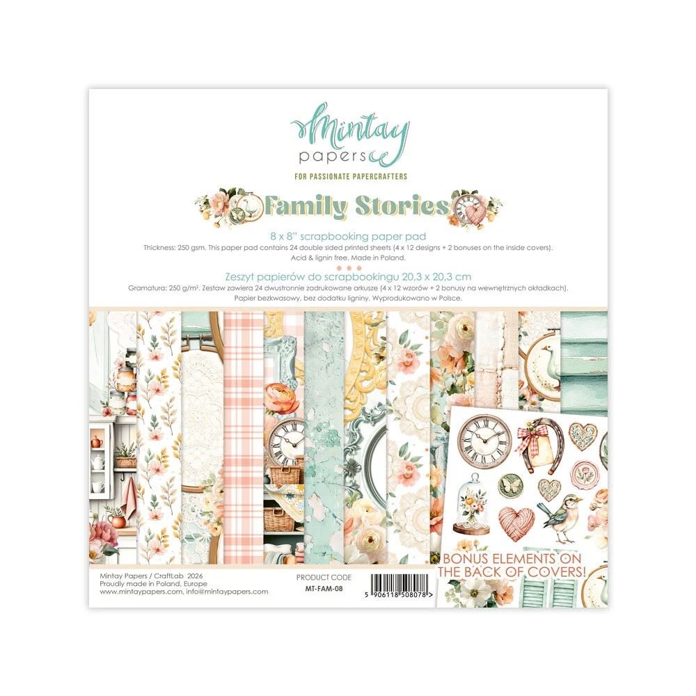 Blocco di Carte Scrap Family Stories cm 20 x 20