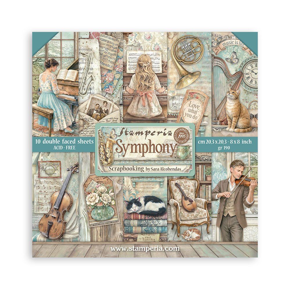 Blocco di Carte Scrap Symphony cm 20 x 20