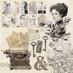 Blocco di Carte Scrap Typographic Pad cm 20 x 20