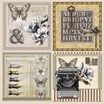 Blocco di Carte Scrap Typographic Pad cm 20 x 20