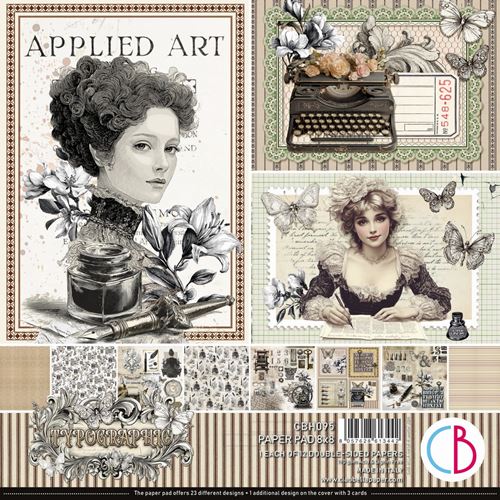 Blocco di Carte Scrap Typographic Pad cm 20 x 20