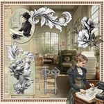 Blocco di Carte Scrap Typographic Paper Pad cm 30 x 30