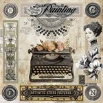 Blocco di Carte Scrap Typographic Paper Pad cm 30 x 30