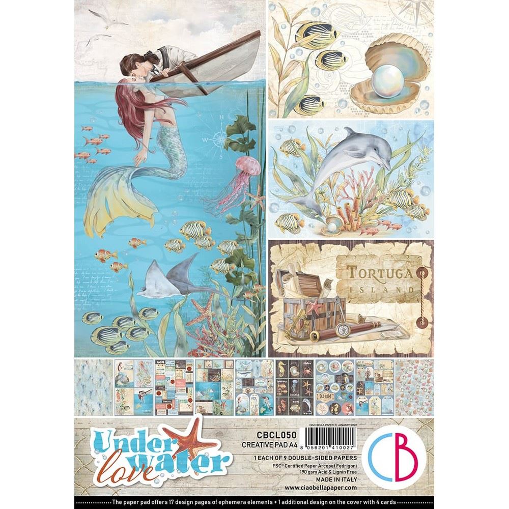 Blocco di Carte Scrap Underwater Love A4