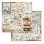 Blocco di Carte Scrap Vintage Library cm 20 X 20