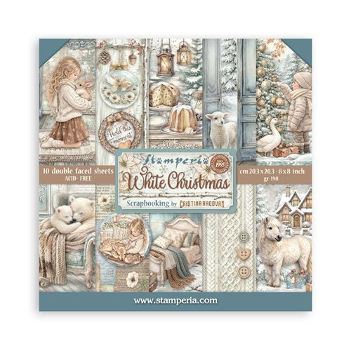 Blocco di Carte Scrap White Christmas cm 20 x 20