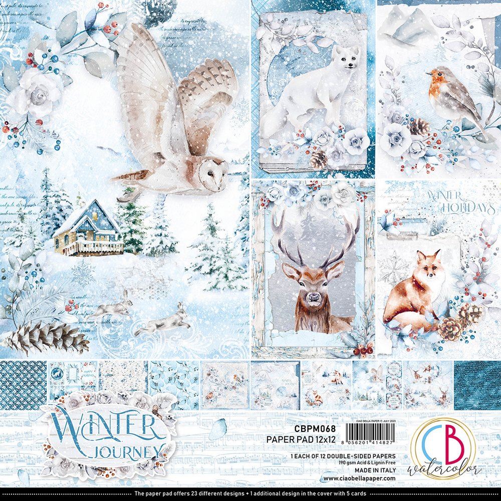 Blocco di Carte Scrap Winter Journey cm 30 x 30