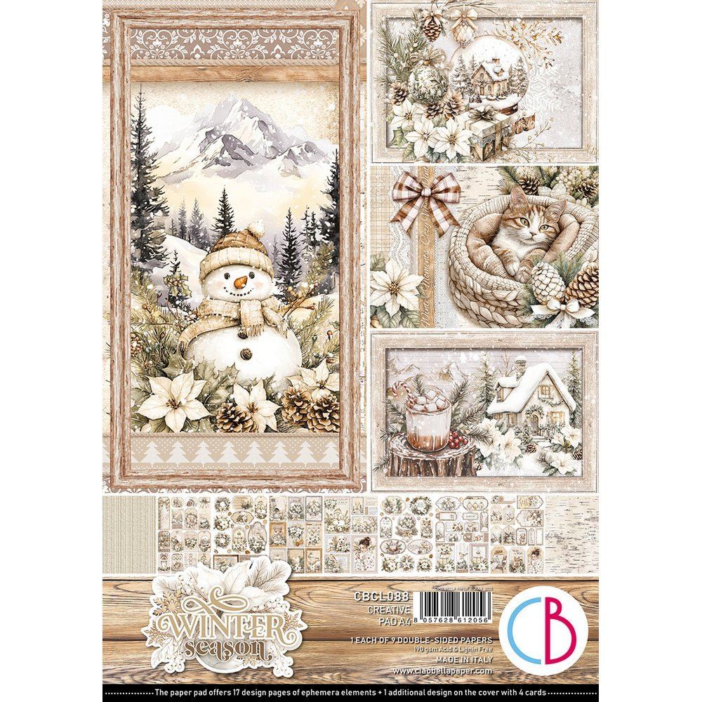 Blocco di Carte Scrap Winter season Creative Pad A4