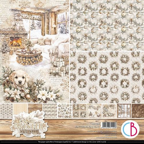 Blocco di Carte Scrap Winter season Patterns Pad cm 30 x 30