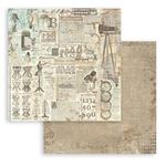 Blocco di Carte Scrap Backgrounds Selection - Brocante Antiques cm 20 X 20