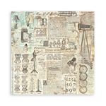 Blocco di Carte Scrap Backgrounds Selection - Brocante Antiques cm 20 X 20