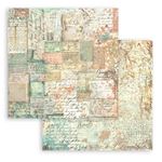 Blocco di Carte Scrap  Backgrounds Selection - Brocante Antiques cm 20 X 20