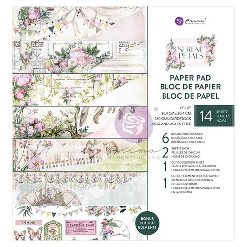 Blocco di Carte Serene Petals 30 x 30