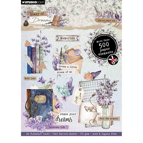 Blocco di carte Diary of Dreams Die-cut paper pad cm 15 x 21