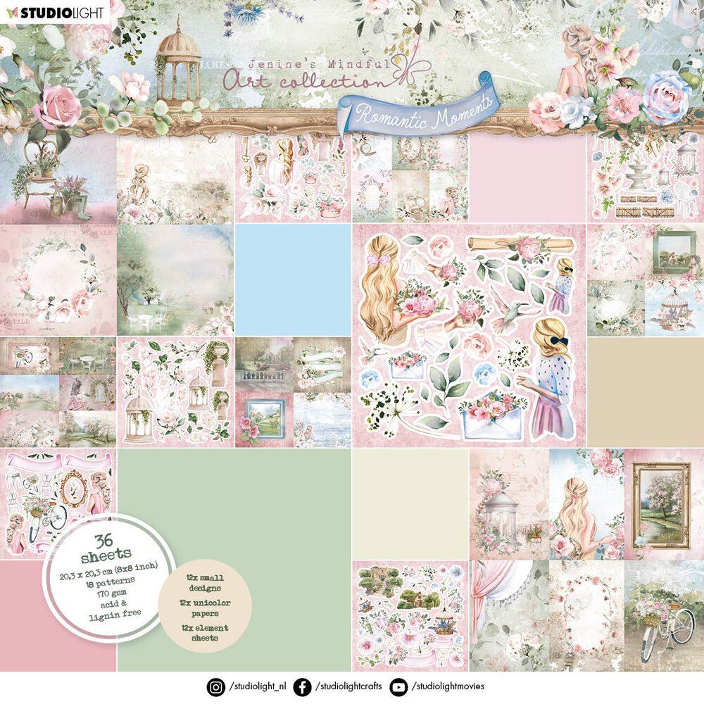 Blocco di carte Romantic Moments Collection cm 20 x 20