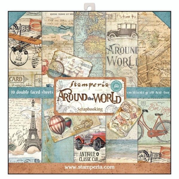 Blocco di carte Scrap Around the World