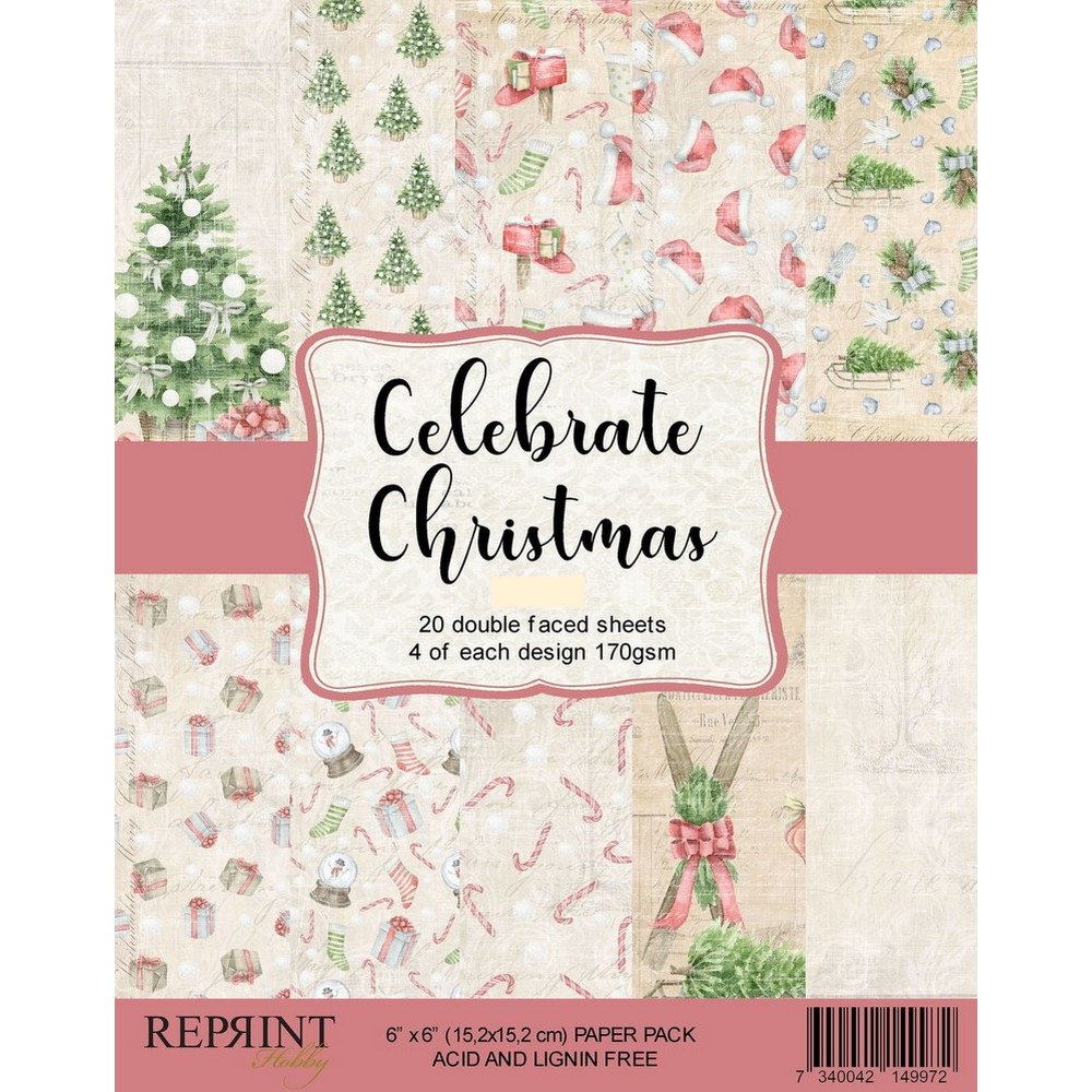 Blocco di carte Scrap Celebrate Christmas cm 15 x 15