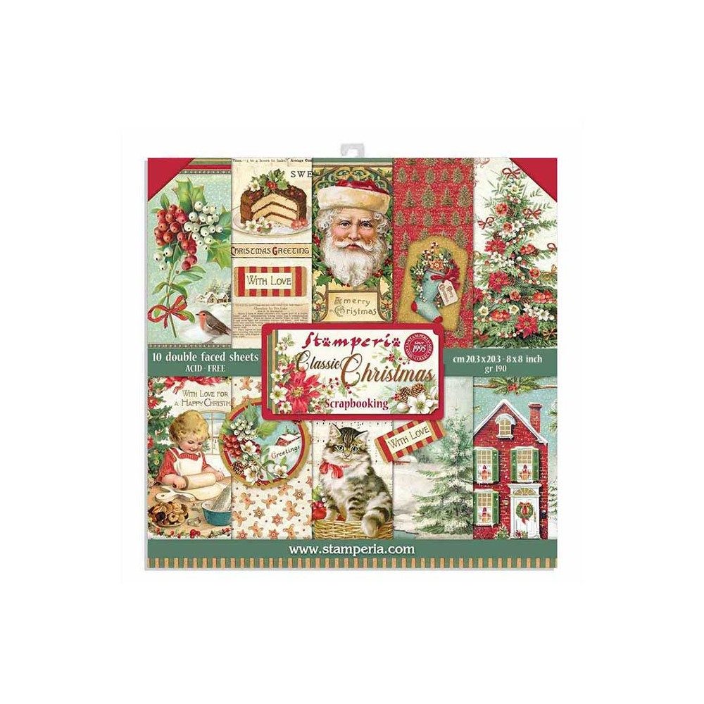 Blocco di carte Scrap Classic Christmas cm 20 x 20