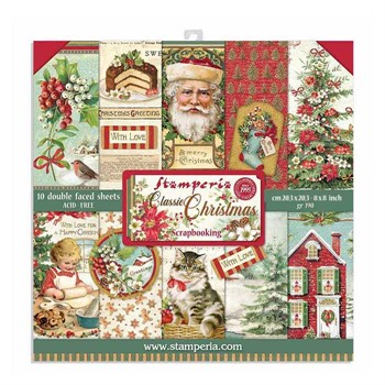 Stamperia Cornice In Legno Colorata A5 - Natale Classico, Rosso E Verde, Kit Fai Da Te Per Biglietti E Decorazioni