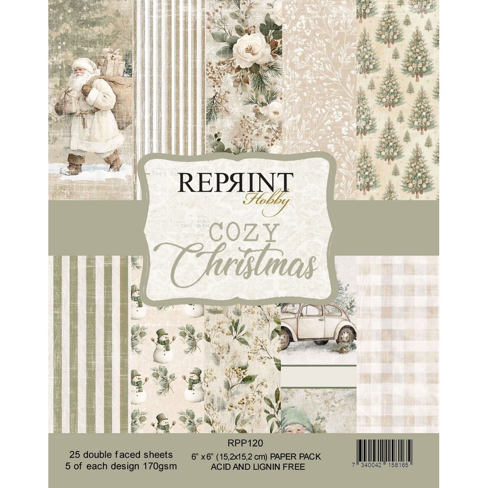 Blocco di carte Scrap Cozy Christmas Reprint cm 15 x 15