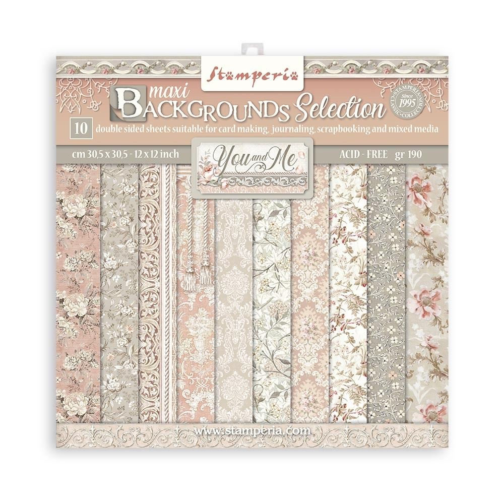 Blocco di carte Scrap Maxi Background You and me cm 30x 30