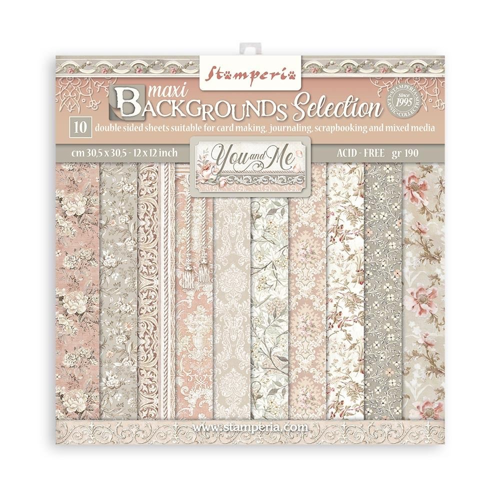 Blocco di carte Scrap Maxi Background You and me cm 30x 30 