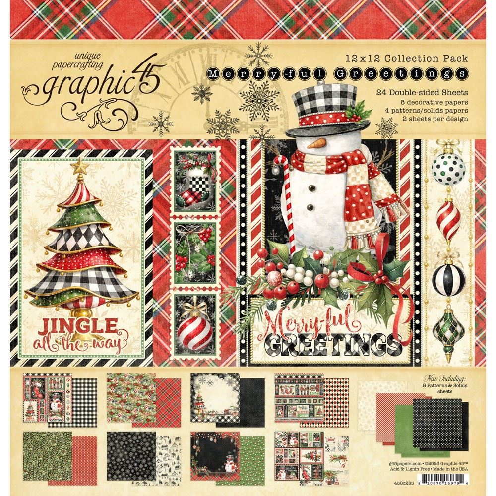 Blocco di carte Scrap Merry-ful Greetings cm 30 x 30