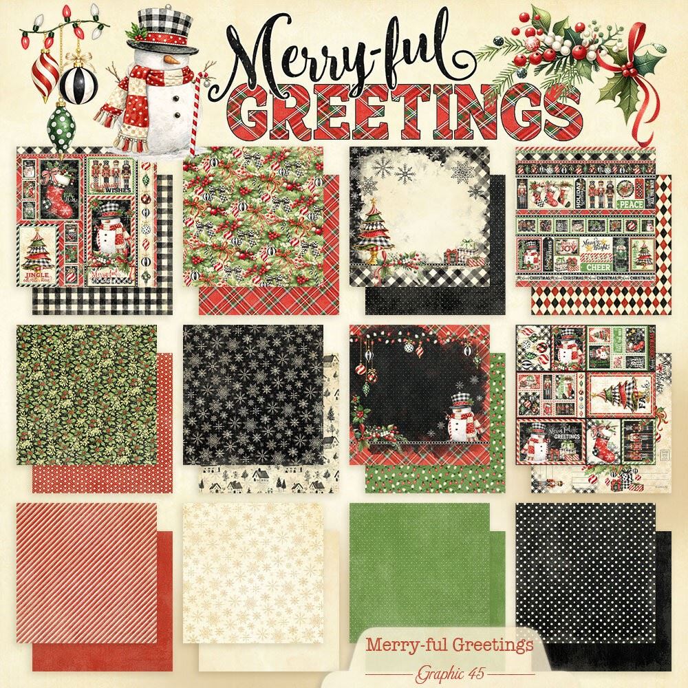 Blocco di carte Scrap Merry-ful Greetings cm 30 x 30
