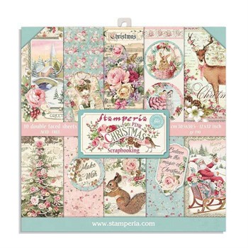 Blocco di carte Scrap Pink Christmas cm 20 x 20