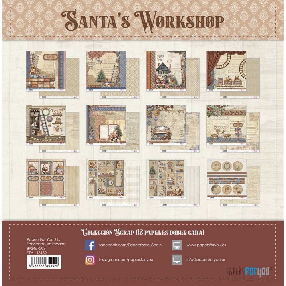 Blocco di carte Scrap Santa's Workshop 30 x 30