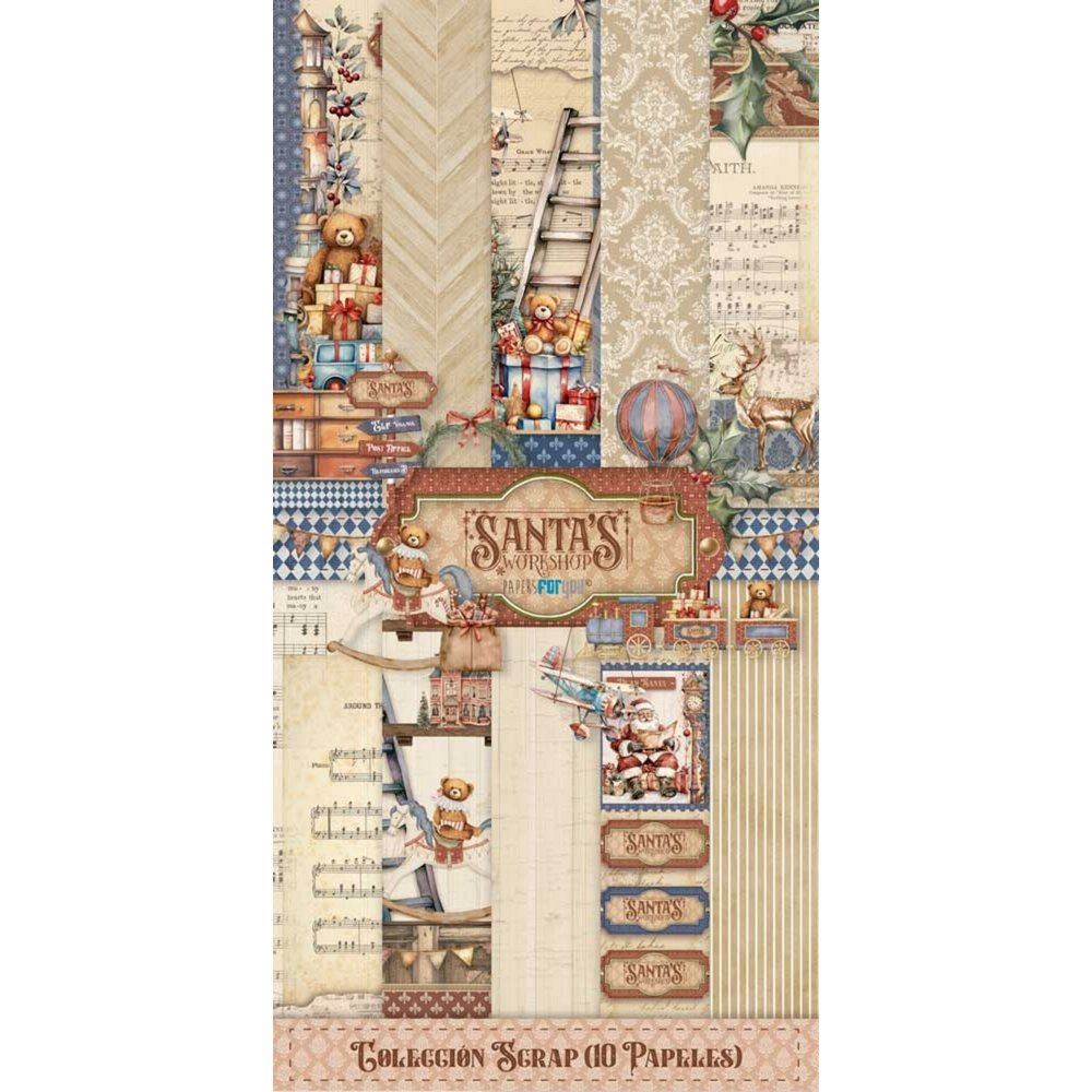 Blocco di carte Scrap Santa's Workshop cm 15 X 30