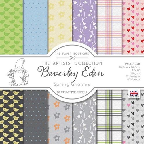 Blocco di carte Scrap Spring Gnomes Decorative Papers 20 x 20 