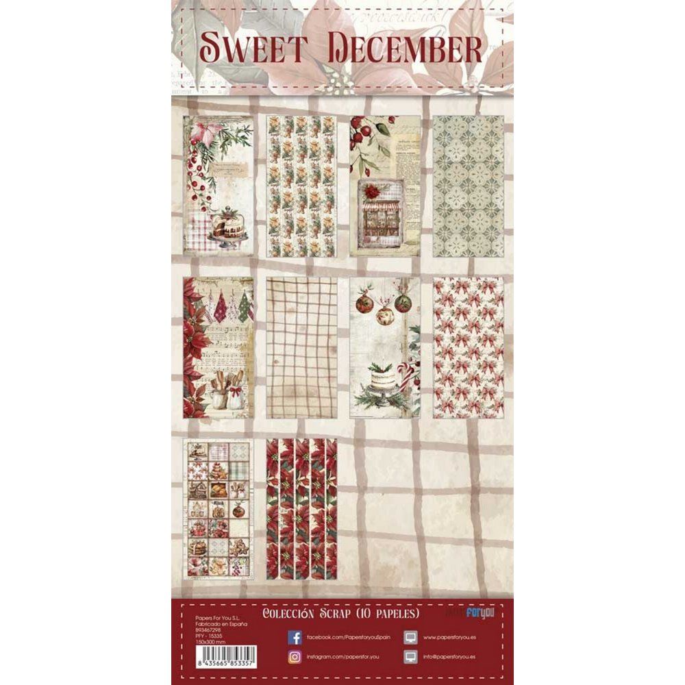 Blocco di carte Scrap Sweet December cm 15 X 30