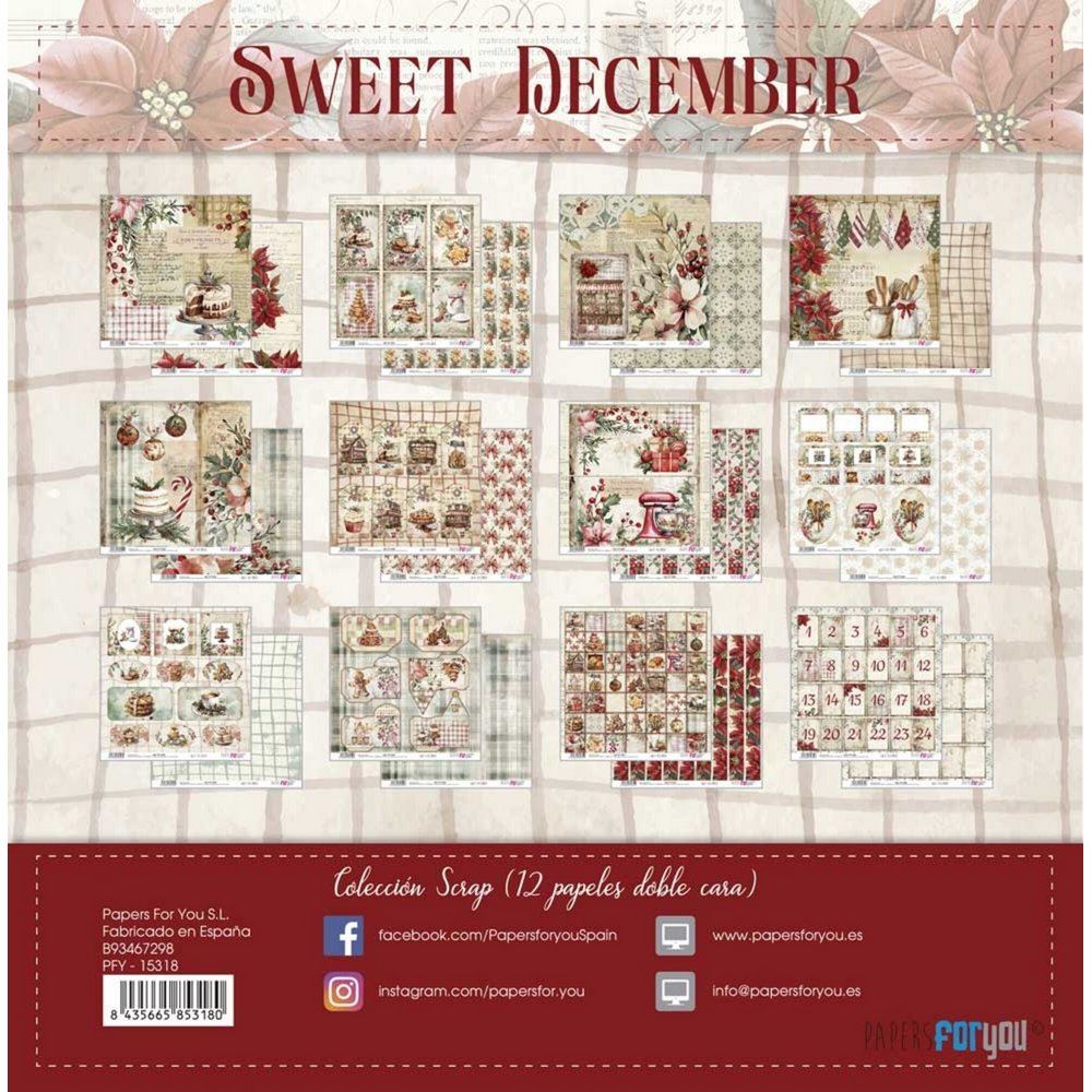Blocco di carte Scrap Sweet December cm 30 x 30