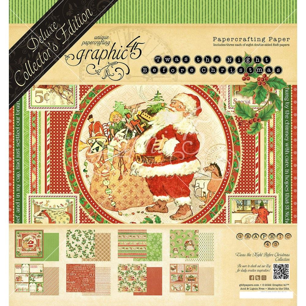 Blocco di carte Scrap Twas the Night Before Christmas cm 20 x 20