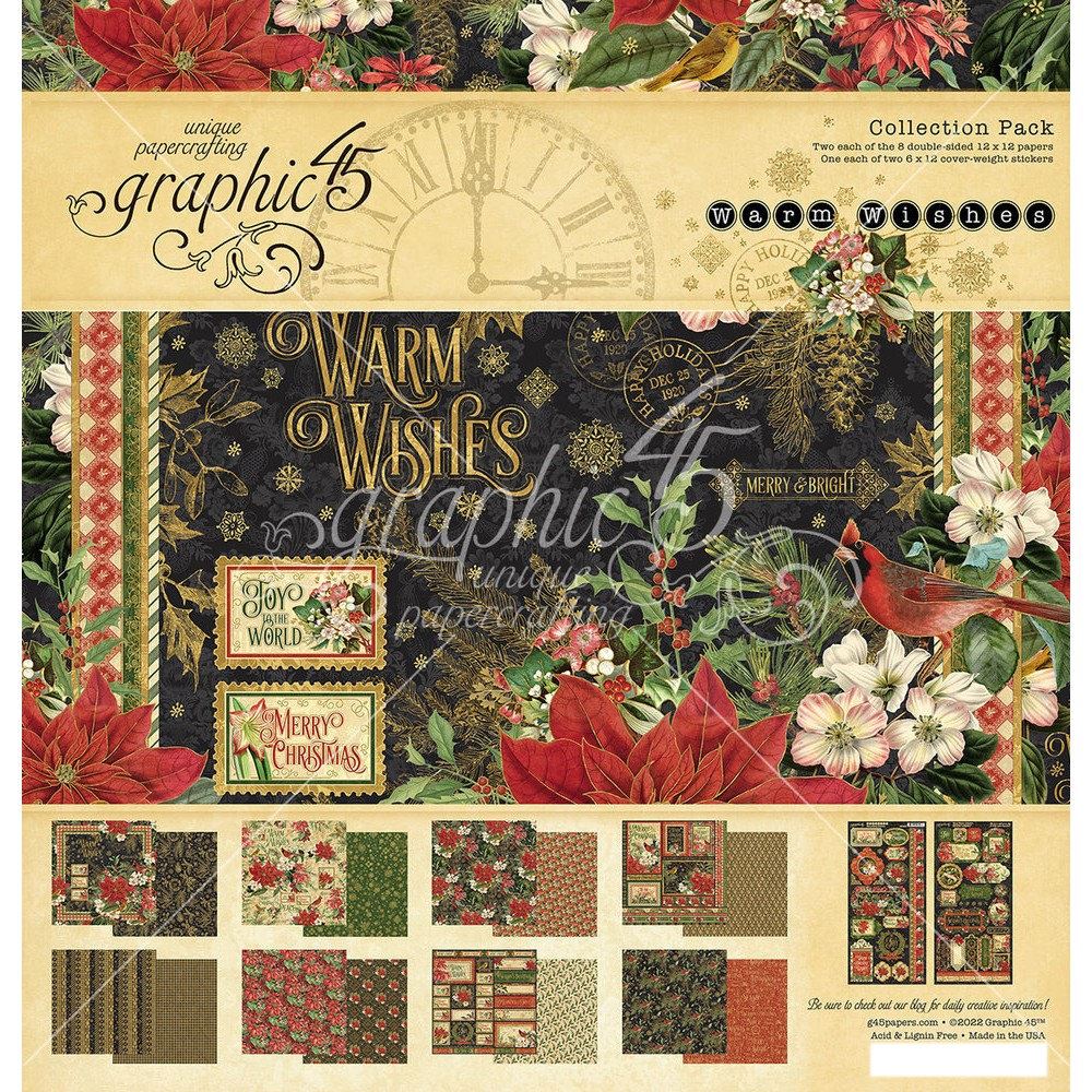 Blocco di carte Scrap Warm Wishes Collection Pack cm 30 x 30