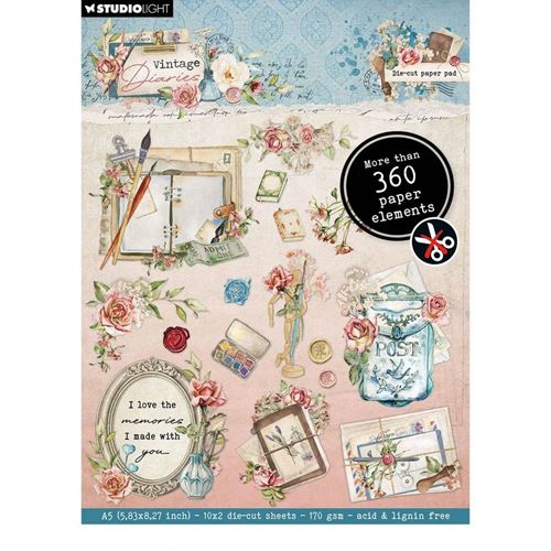 Blocco di carte Vintage Diaries Die-cut paper pad A5