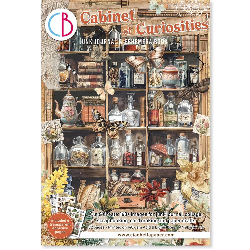 Junk Journal & Ephemera Book Cabinet of Curiosities A4