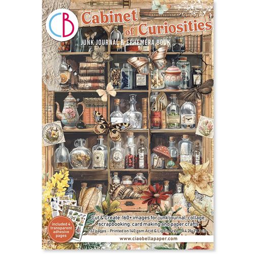 Junk Journal & Ephemera Book Cabinet of Curiosities A4