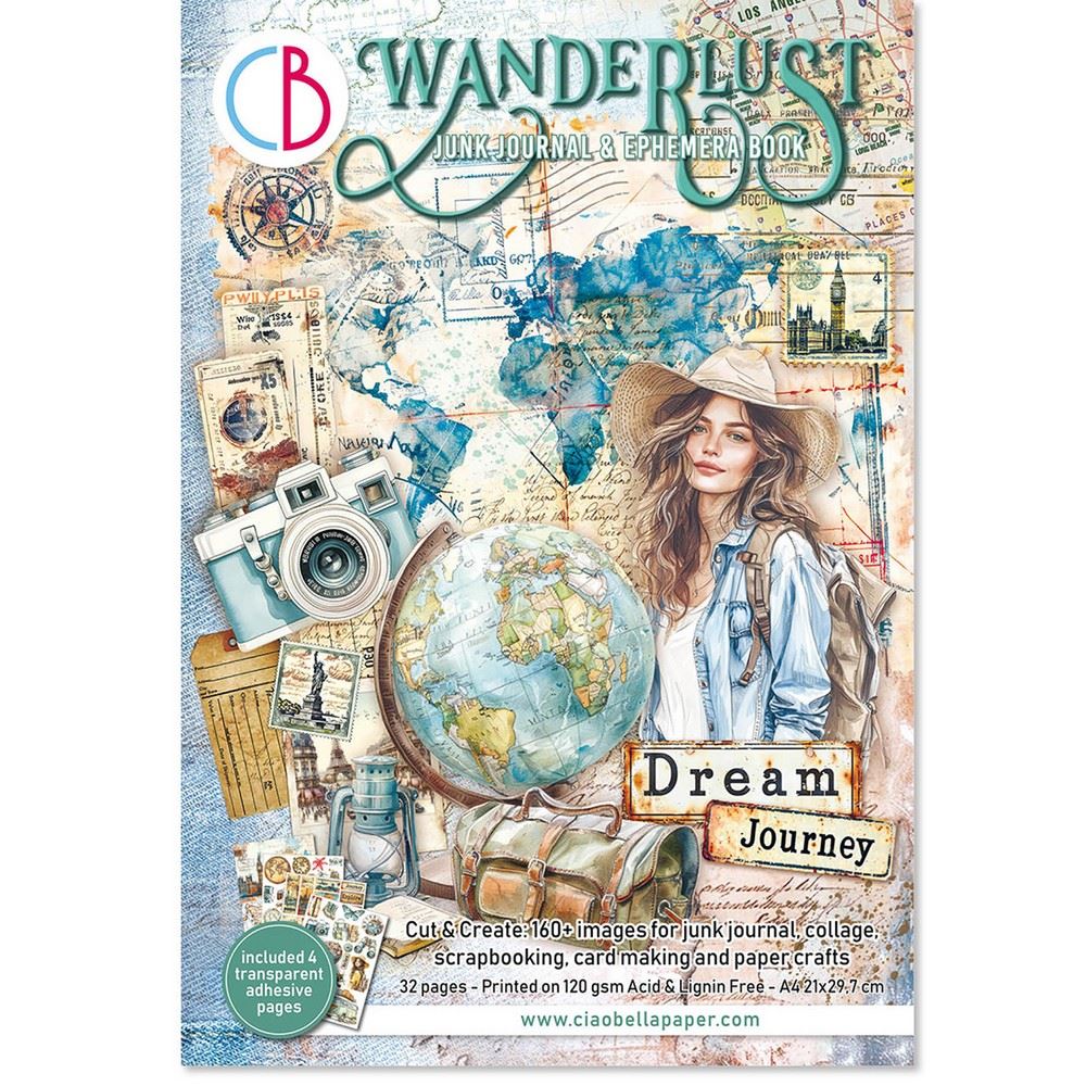 Junk Journal & Ephemera Book Wanderlust A4