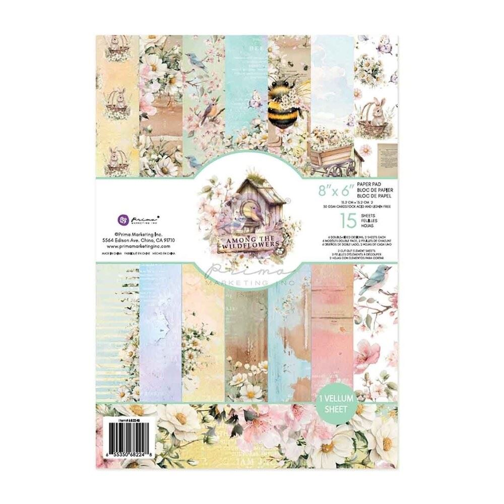 Blocco di carte scrap Among the Wildflowers cm 15 x 20