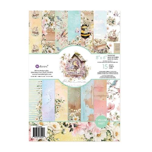 Blocco di carte scrap Among the Wildflowers cm 15 x 20