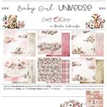 Blocco di carte scrap Baby Girl Universe cm 30 x 30