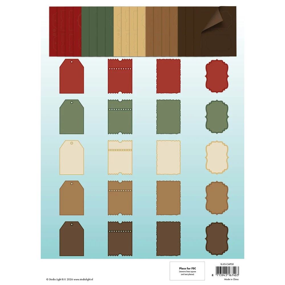 Blocco di carte scrap Card Making Cottage Christmas 12x17