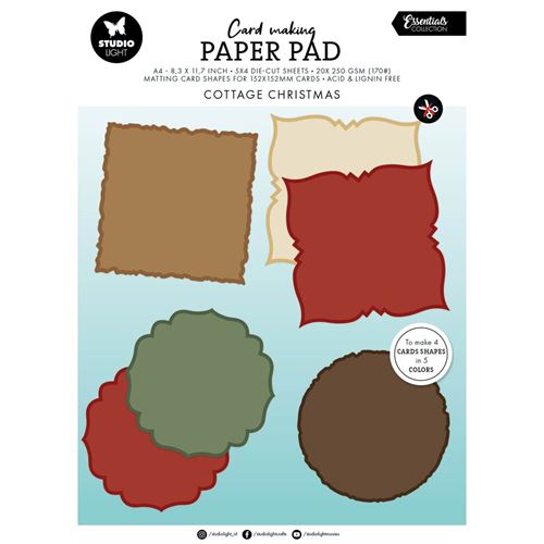 Blocco di carte scrap Card Making Cottage Christmas 15x15